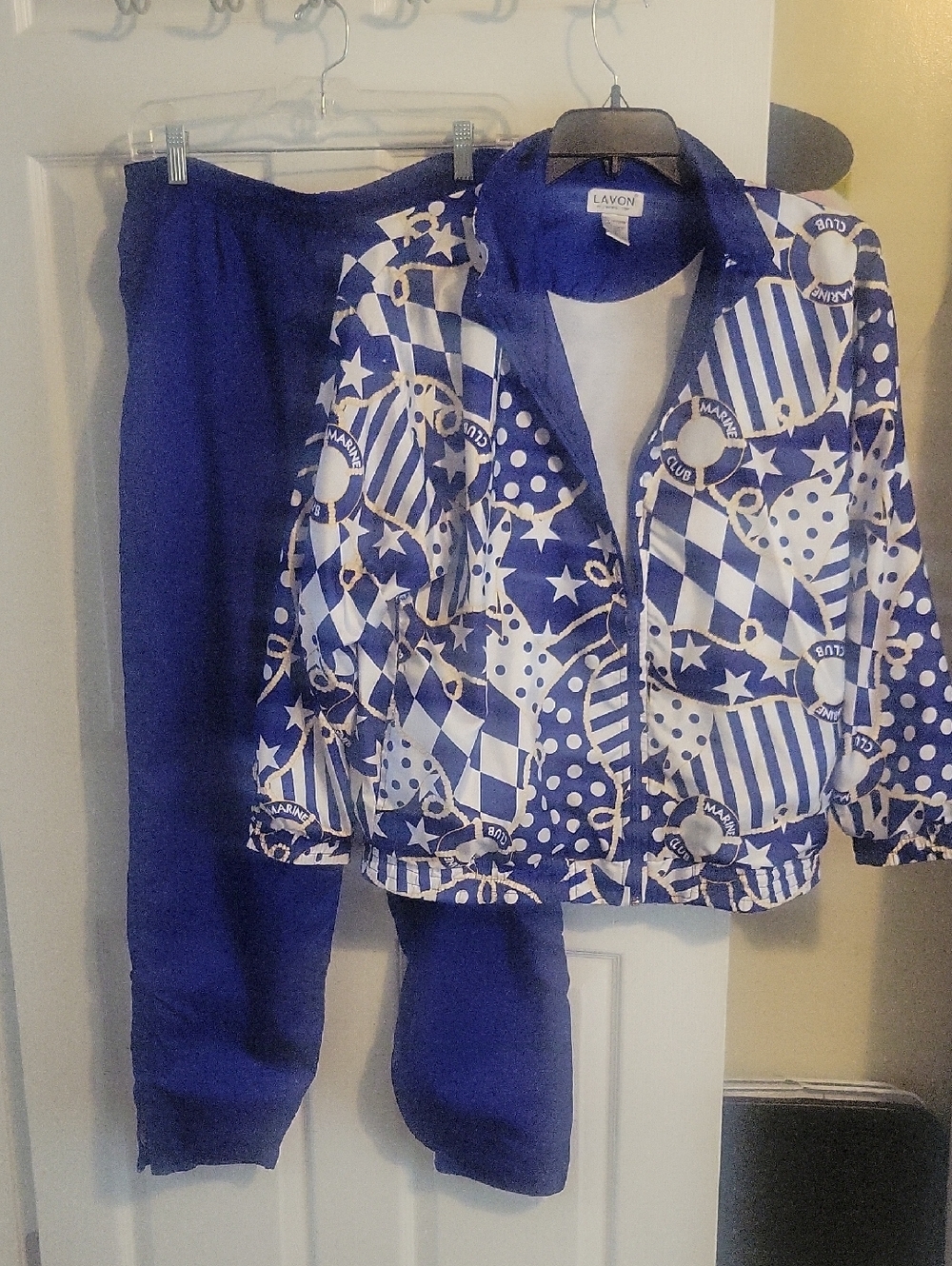 Vintage 90s Lavon by Cheerful Corp Blue Vintage Bomber Jacket and track pant SzM